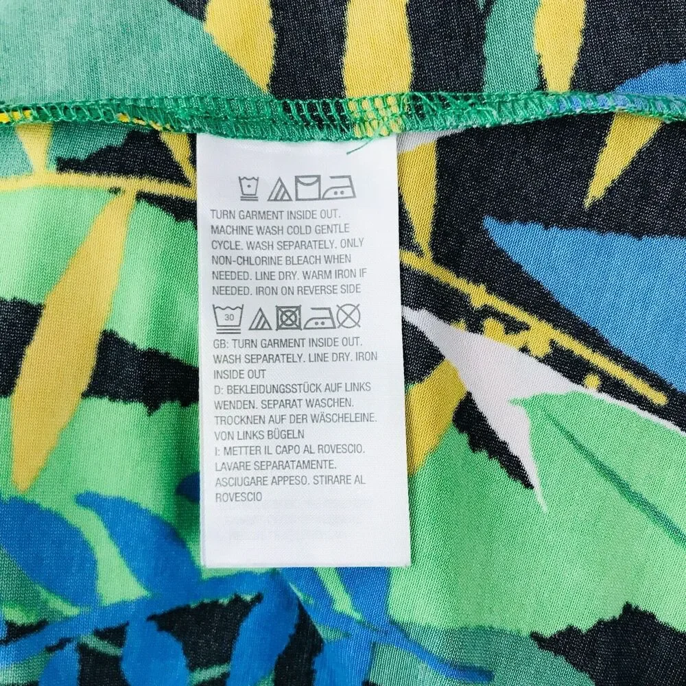Bob Mackie XL Dress Multicolor Tropical Paradise Slinky Knit Art to Wear CH6